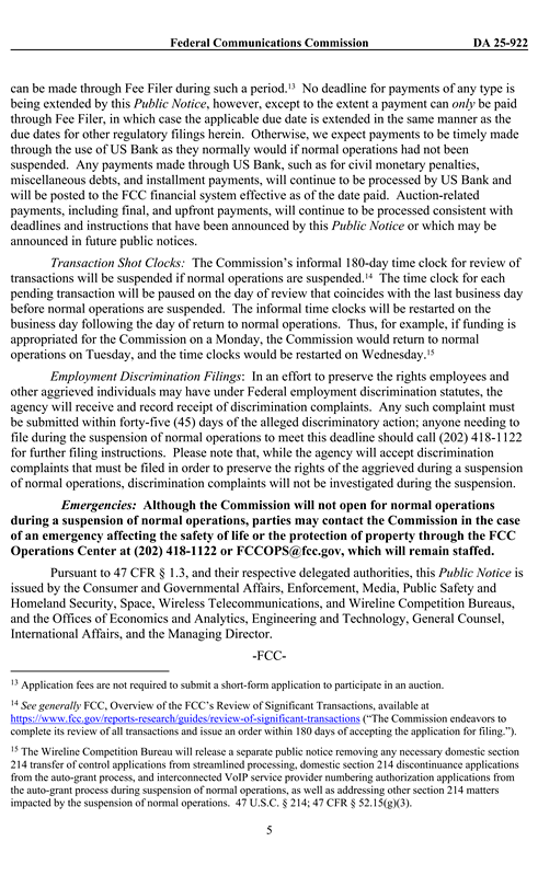 紧急通知：美国FCC停摆，FCC ID发证暂停(图5)